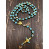 Nazareth Store Saint Benedict 10mm Glass Rosary Beads Catholic Necklace