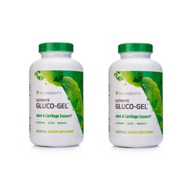 Youngevity Ultimate Gluco-Gel -for Joints, Tendons, Bones & Cartilage | Contains Glucosamine, Gelatin & Manganese | 240 Capsules | 2 Bottles