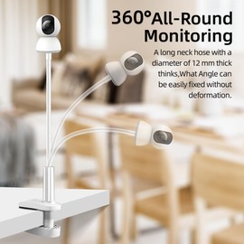 EYmann Universal Baby Monitor Mount - No Drilling Required, Compatible with Arlo, Motorola, Hello Baby & Most Monitor Cameras with 1/4 Screw, Adjustable Gooseneck, Tabletop Mount