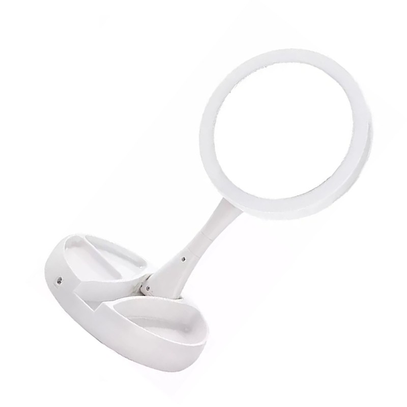 Foldable Makeup Mirror Round Vanity Mirror With LED Light 10X