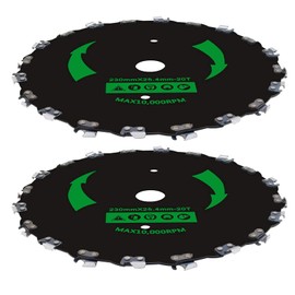 9" x 20T Chainsaw Tooth Brush Blades(2 Pack) with Universal Adapter +2 Round Files Weed Eater Saw Blade Kit for Cutter, Trimmer, Weed Eater, Lawnmower