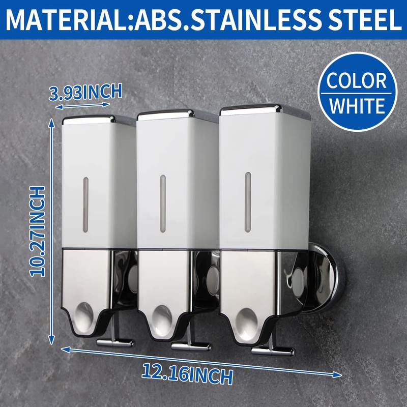 prosfalt 3 x 500ml per Cup Wall Mounted Manual Soap