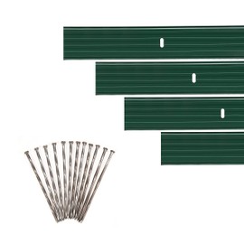 Dreamscape YardEdge Aluminum Landscape Edging - 4 Strips, 6ft Each (24ft Total), Green Duraflex Paint - Professional Quality Landscaping Border, Metal Divider for Lawn, Garden, Flowerbed