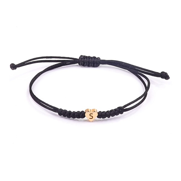 GLLBTPT Initial Bracelets Herzen Initiale Handgemachte Verstellbare Seil Armband, personalisierte