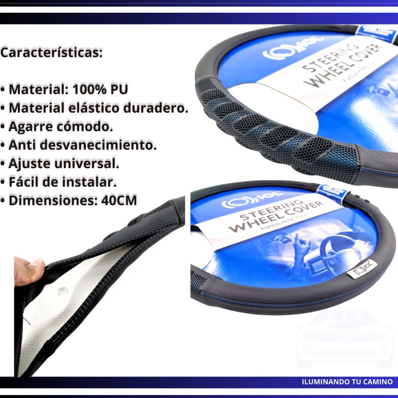 Funda Cubre Volante Calidad Premium Micro Perforada 38cm