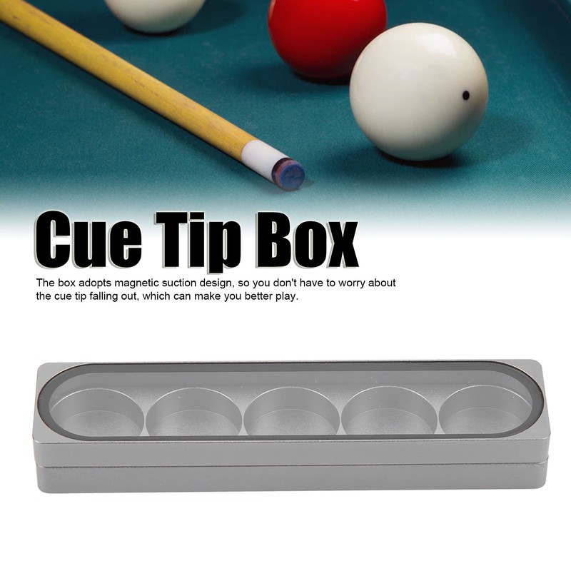 Cue Tip Storage Box Aluminium Alloy Magnetic Suction Cue Tip