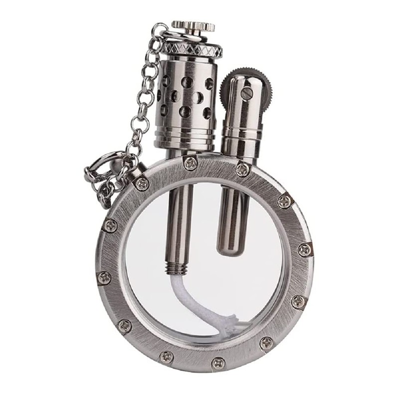 Vintage Antique Lighter with Creative Transparent Bottle Design, Cool Steampunk
