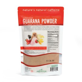 Alovitox Organic Guarana Seed Powder | Raw Guarana Seed Extract, Vegan, Non-GMO & Gluten-Free (Superfood, 65mg of Natural Caffeine per Serving) 8oz/113 Servings