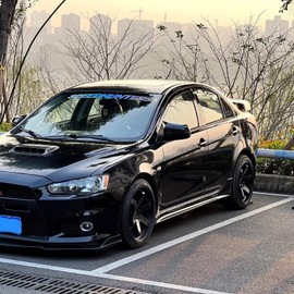 ZiWen 2X Sport Style Quarter Window Scoops Louvers for Mitsubishi Lancer Evolution X 2008-2017 (Gloss Black)