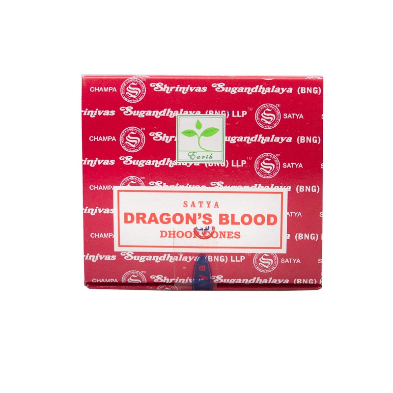 Satya Dragon's Blood Incense Dhoop Cones 12 Cones = 12