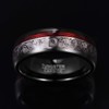 VAKKI Red Guitar String Inlay Tungsten Ring with Triple Helix