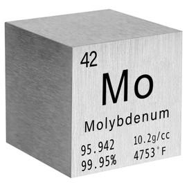 STPCTOU Molybdenum Cube Pure Metal High Density Cube Laser Engraved Cube for Element Collection Lab Material Periodic Table of Elements Collection DIY Teacher Science Creative Gift (Molybdenum,1Inch)