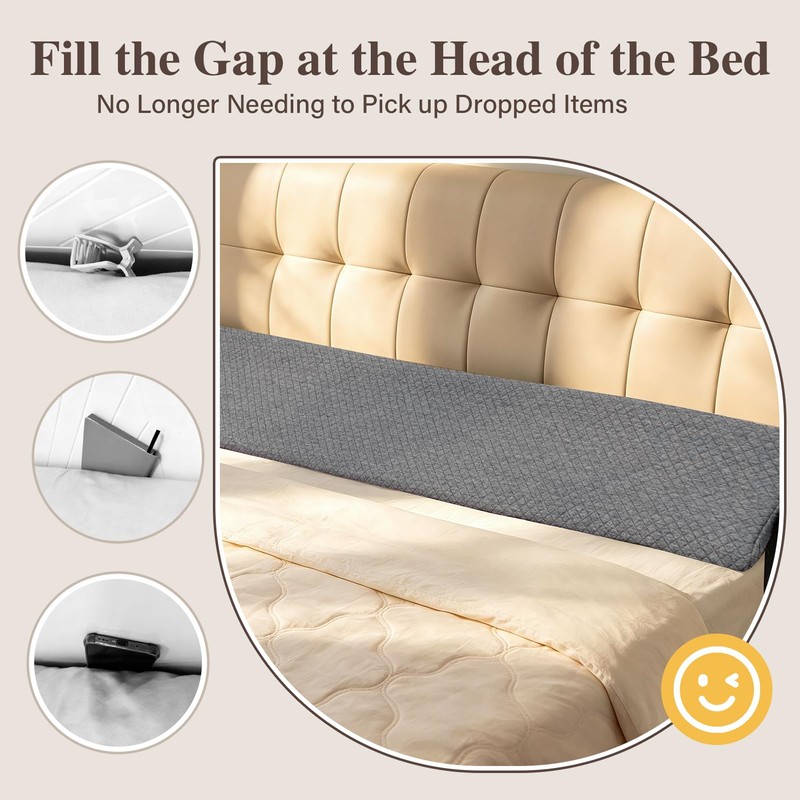 JZHLLA Triangle Bed Gap Filler Queen, Prevent Items from Falling
