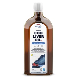 OSAVI Osavi Norwegian Cod Liver Oil 1000 mg Omega 3 – 500 ml | Lemon-Mint Flavor | DHA & EPA for Heart, Brain & Vision Health | Supports Immune Function | Sourced from Wild Atlantic Cod