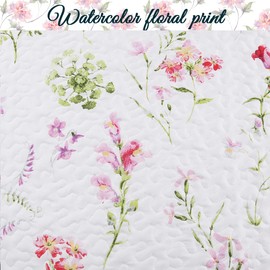 Cozy Line Home Fashions Summer Bloom Azalea Floral Garden Chintz Pink Blue White Green Microfiber Reversible DayBed Quilted Bedding Set