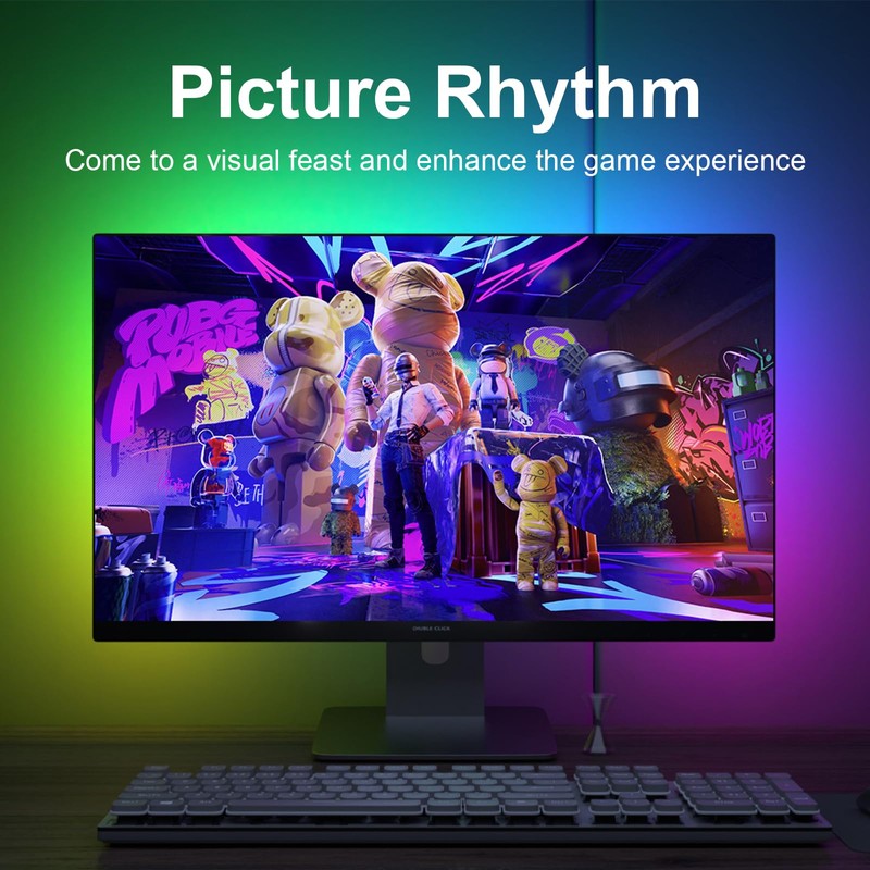 Gaming Monitor Light, MIHEAL 24" Backlight with Screen Color sync