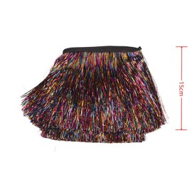 10 Yards 6 Inch Wide Metallic Fringe Trim Tinsel Fringe Tinsel Trim DIY Latin Dance Costume Clothing Accessories Shiny Tassel Lace Fringe Trimming Dance Tassels Trim (Multicolour)