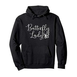 Cute Butterfly Lady with Pretty Butterfly Graphic Pullover Hoodie