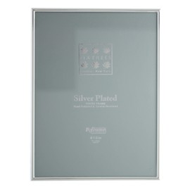 Sixtrees Cambridge 2-400-68 Silver Plated Photo Frame for an 8" x 6" (203mm x 152mm) Picture - Complete with microfibre polishing cloth.