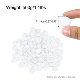 sourcing map Ceramics Beads, Flat Ceramics White Iridescent 1.1lbs (0.67-0.75 Inch) Ceramics Marbles Pebbles for Vase Fillers Aquarium Decor DIY Craft