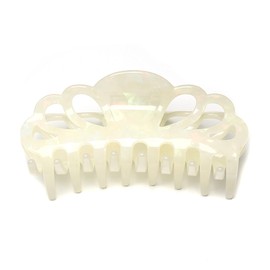 QinGoo Large White Celluloseaceta Hair Clip Hair Clip Women's Female Hair Accessories Beautiful Headdress Exquisite Elegant Hair Accessory 1 Piece 10 cm White