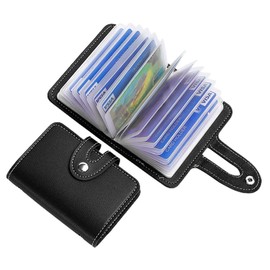 EODKSE 1 x PU Leather Card Holder for Men and Women with Zip - Space for Credit Cards and Money, Compact & Elegant Wallet for Travel, Practical Card Holder Wallet, black, Elegant