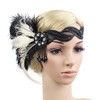 Flapper Girl Black Ivory Ostrich Feather Headpiece, Black-ivory, Size One