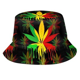 Jamaica Flag Jamaican Bucket Hat Wide Brim UV Protection Sun Hat Packable Outdoor Hats for Men Women