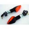 winker PEAK, black, amber,short stem, E-mark, pair