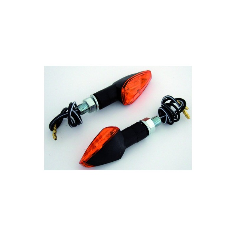winker PEAK, black, amber,short stem, E-mark, pair
