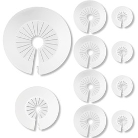 8 PCS Plumbing Cover Plates Plastic Escutcheon Plate Flange Pipe Covers for Bathroom (4PCS Apply to 0.4" to 1.14" and 4PCS Apply to 1.18" to 2.16")