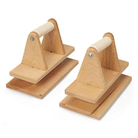 Sammons Preston 41049 Functional Grip Push-Up Blocks, 2 Wooden Pushup Bars with Rubber Hand Grips