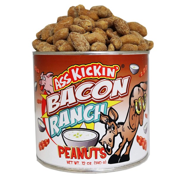 ASS KICKIN’ Bacon Ranch Peanuts – 12oz - Ultimate Gourmet Gift Peanuts - Try if you dare!