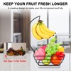 Livabber Countertop Fruit Basket Bowl with Banana Hanger, Modern Standing