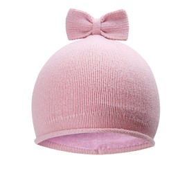 Vivobiniya Unisex Baby Toddler Boy and Girl Knit Winter Hat Lovely Bowknot Beanie Newbron Hats (US, Age, 2 Years, 4 Years, Pink)