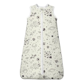 TOTBASIC 1.0 TOG Sleep Sack 0-6 Months, Swaddle Transition Sleeping Bag, Premium Baby Wearable Blanket with 2-way Zippers, All Season Sleepsacks, 1 Pack(Space Odyssey)