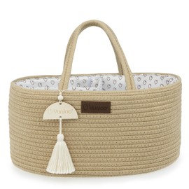 Yunioo Diaper Caddy Organizer, Diaper Bag Tote for Changing Table Necessities and newborn essentials must haves, Diaper bag organizer for baby changing station, Baby Shower Gift Basket, Brick