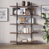 BELLEZE 5-Tier Wood Bookshelf, 70 Inch Industrial Storage Shelves Organizer