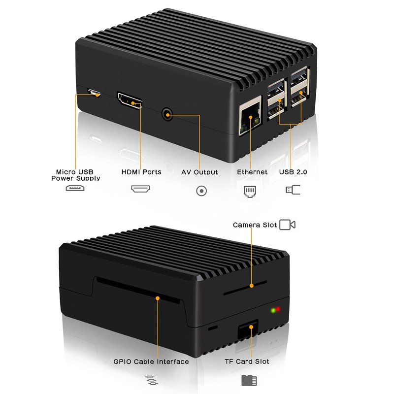 Geekworm Raspberry Pi 3 B+/ 3B Case, Passive Cooling Metal