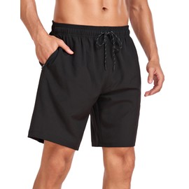 Flytop - Traje de baño para hombre de secado rápido con bolsillos con cierre, A01-negro, 3X-Large