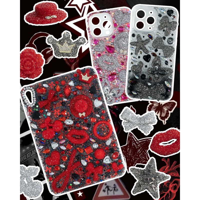 DoDoBeads 22 Pcs Junk Case Charms – Big Black Bling