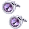 Jonwo Round Diamond Cutting Crystal Men Cufflinks With Gift Case