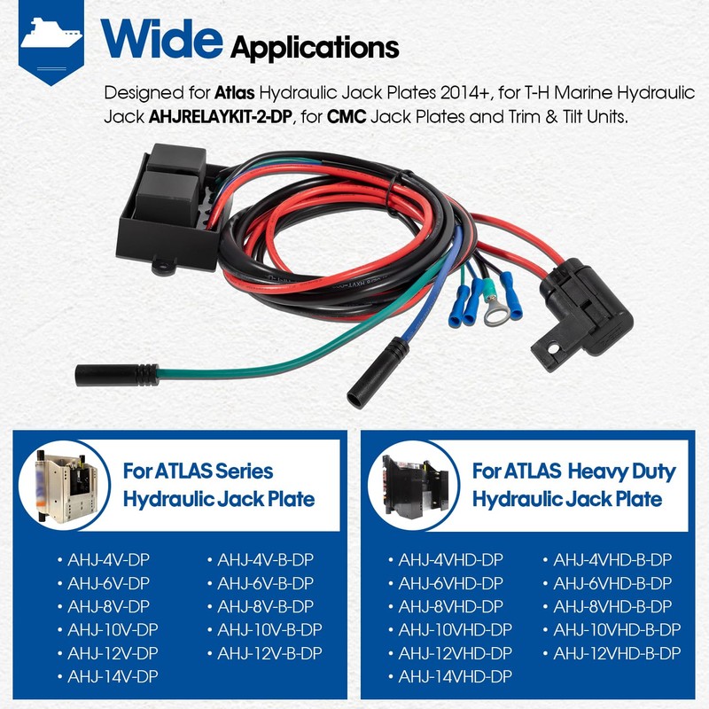 AHJRELAYKIT-2-DP Replacement Relay Harness Jack Plate Wiring Harness for Atlas