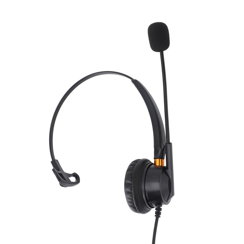 Telephone Headset with Noise Cancelling Microphone Black USB Corded Single