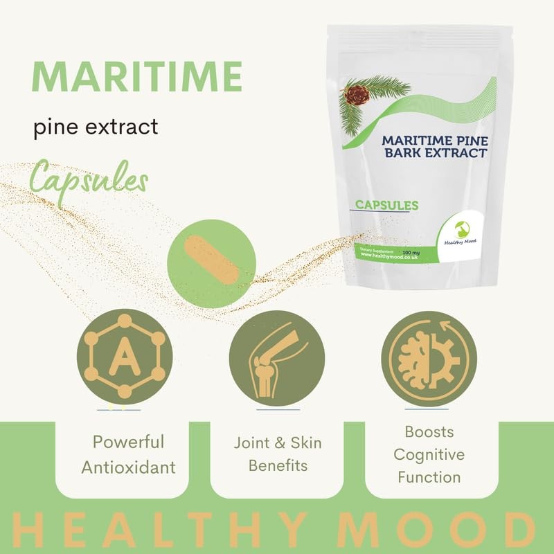 Maritime Pine Bark 100mg Veg Capsules – Antioxidant Supplement for