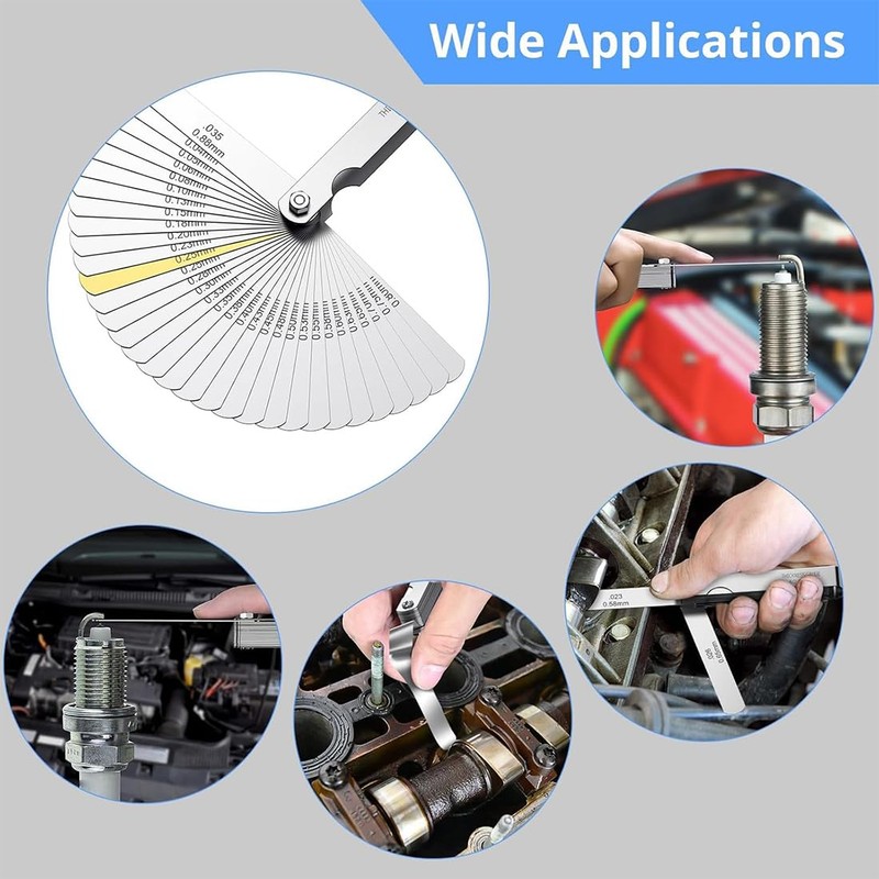 Thickness Gauge Set, 32 Metric/Inch Markings for Measuring Gap Widths