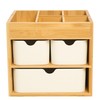 Small Bamboo Makeup Organizer with 3 Drawers