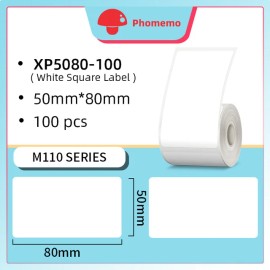 Phomemo 1 Roll 50*80mm Sticker Label Adhesive Tag Paper for Phomemo M110 M200 Printer