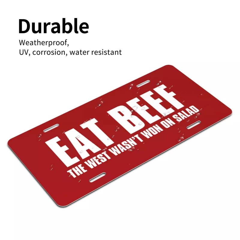Eat Beef License Plate-Decorati