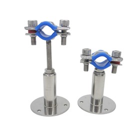 Stainless Steel Wall Mount Ceiling Mount Pipe Supports, Adjustable Pipe Bracket Clamp Pipe Straps for Dia 1/2 inch Pipe Tube, Set of 2